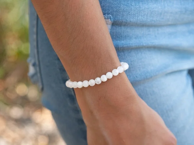 Bracelet Pierre de Lune Blanche perles naturelles facettées 4mm - Pierres  et vertus - Gaiance Minéraux