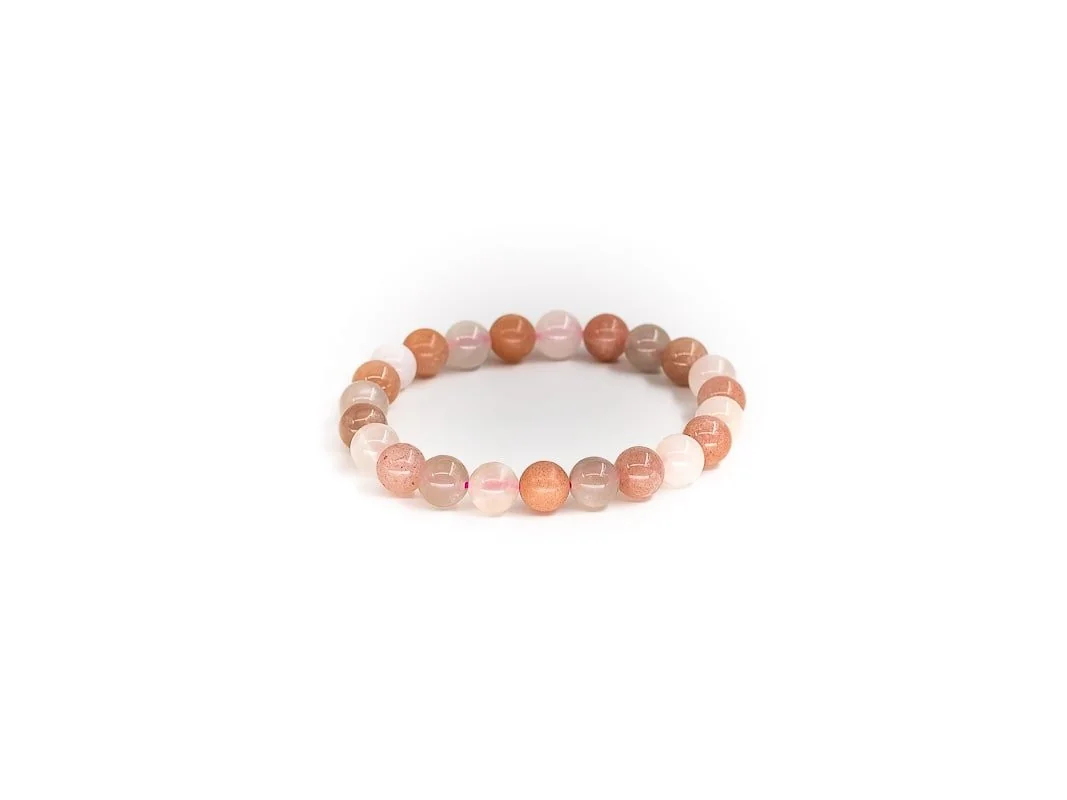 Bracelet Pierre de Lune Multicolore 8mm AB - 123Ambre