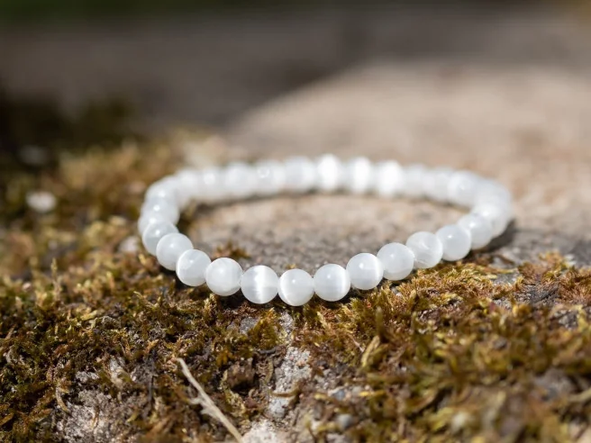 Bracelet en pierre d'agate blanche pour femme | Bijouterie Suisse