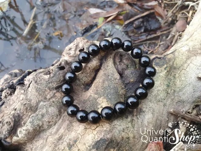 Bracelet Obsidienne Noire – Pierre de Protection – Qualité A – Boule 10mm