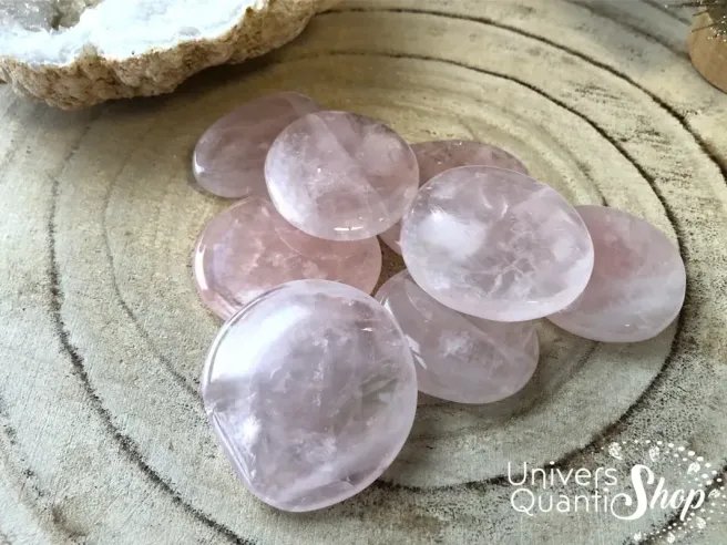 Pierres plates quartz rose - Pierres polies de quartz rose