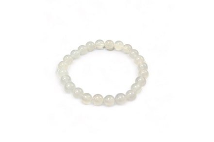 agate blanche vertus, bracelet en agate blanche