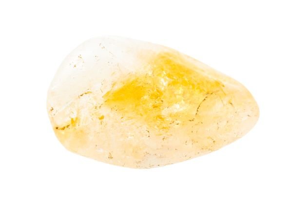 pierre citrine naturelle sur fond blanc litha