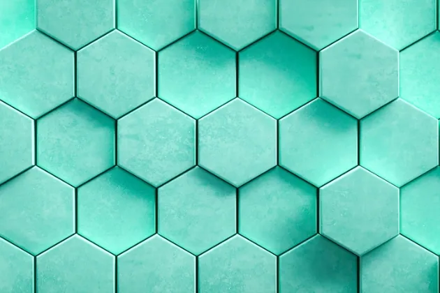 forme hexagone de couleur bleu